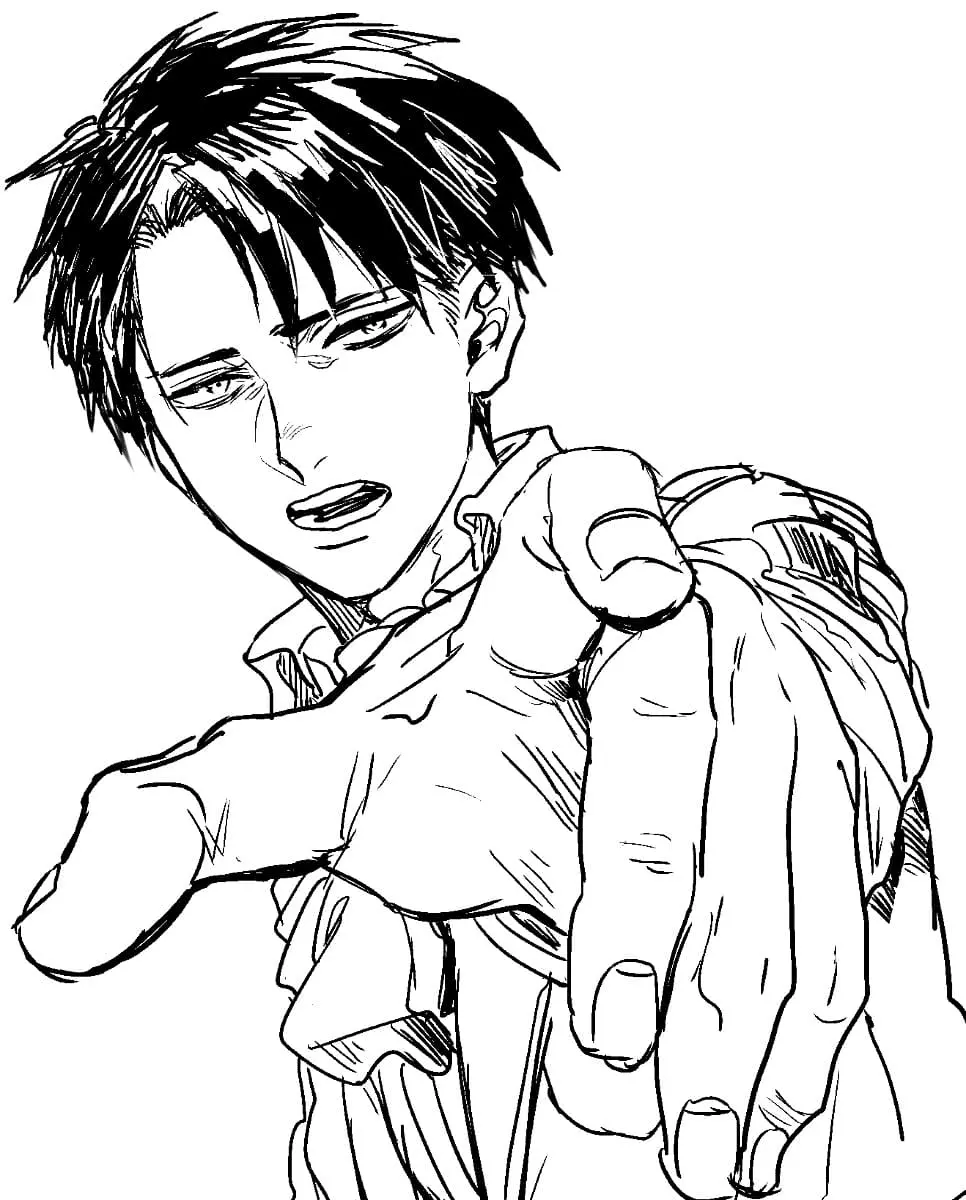 Desenhos de Levi Ackerman Para Colorir 24