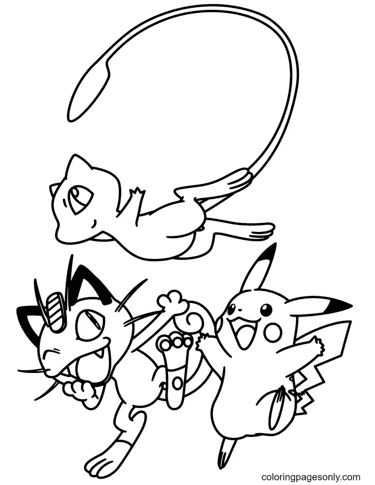 Desenhos de Mew Para Colorir 1