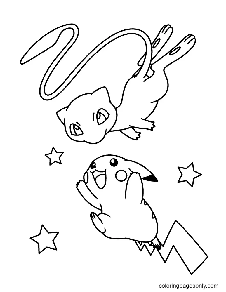 Desenhos de Mew Para Colorir 12