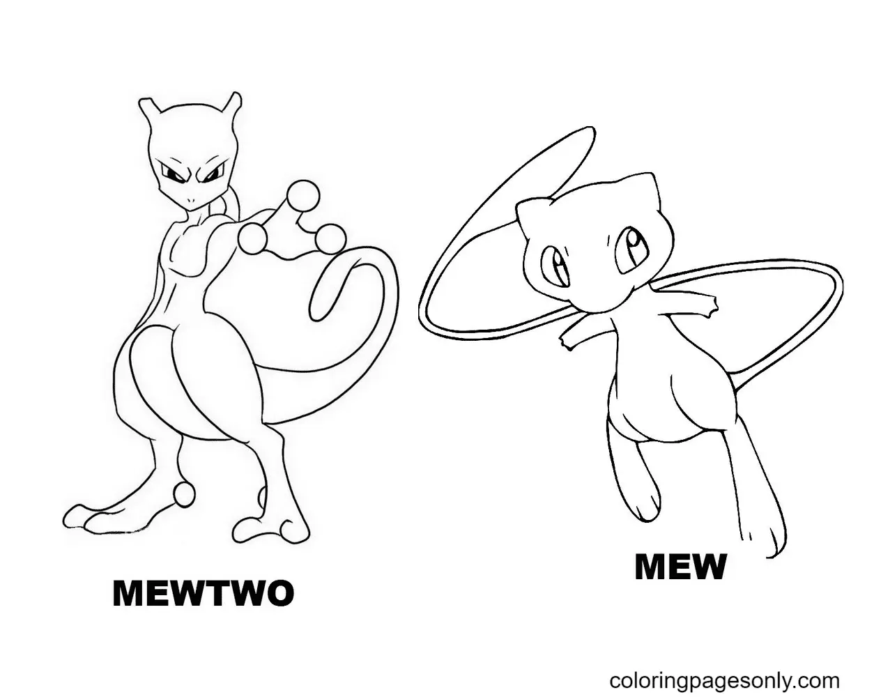 Desenhos de Mew Para Colorir 17