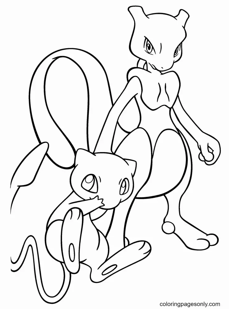 Desenhos de Mew Para Colorir 2