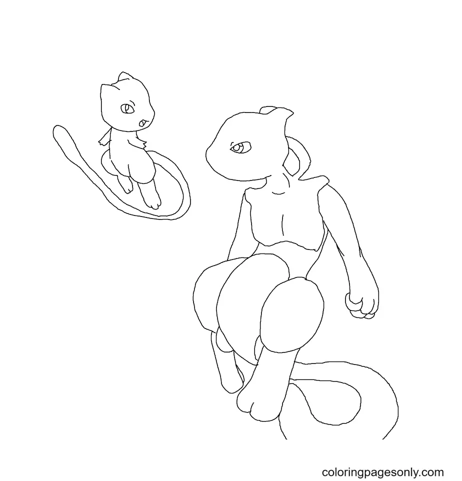 Desenhos de Mew Para Colorir 26