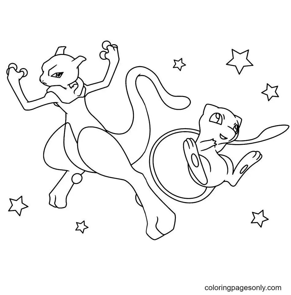 Desenhos de Mew Para Colorir 7