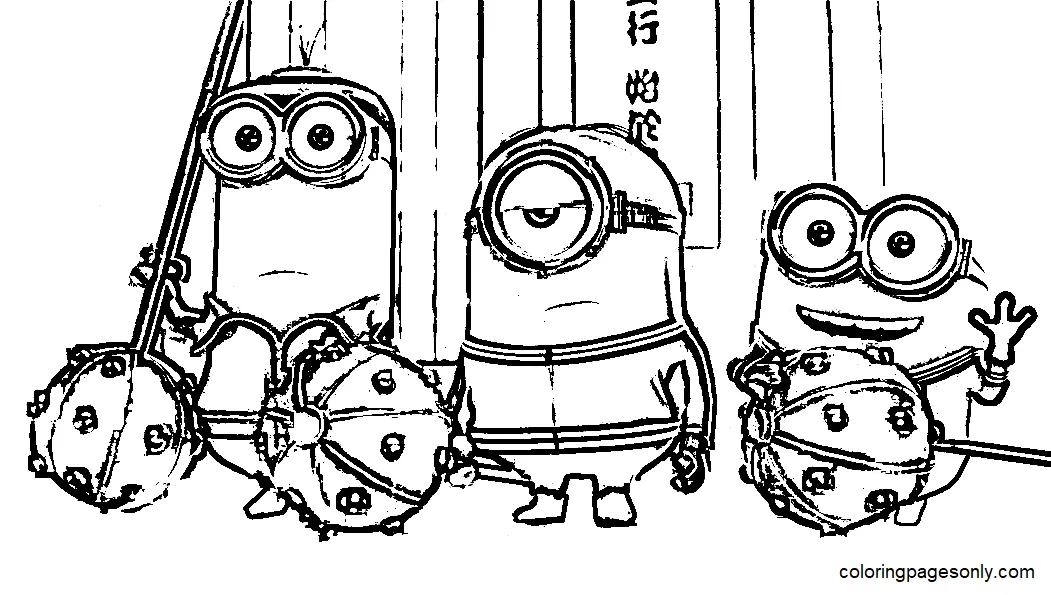 Desenhos de Minions 2 A Origem de Gru Para Colorir 10