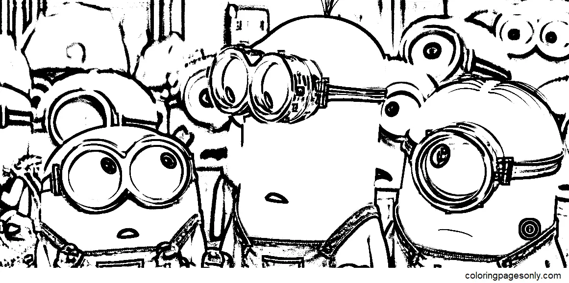 Desenhos de Minions 2 A Origem de Gru Para Colorir 11