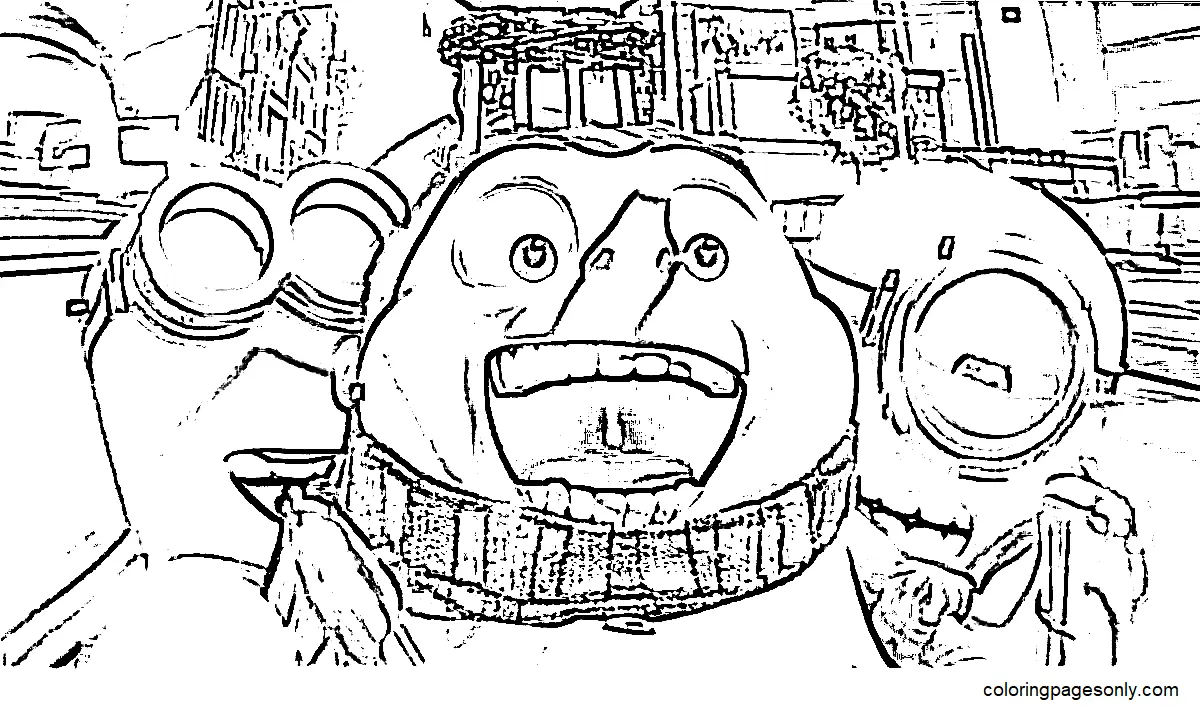 Desenhos de Minions 2 A Origem de Gru Para Colorir 14