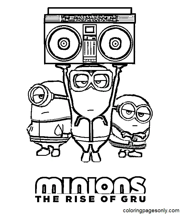 Desenhos de Minions 2 A Origem de Gru Para Colorir 2