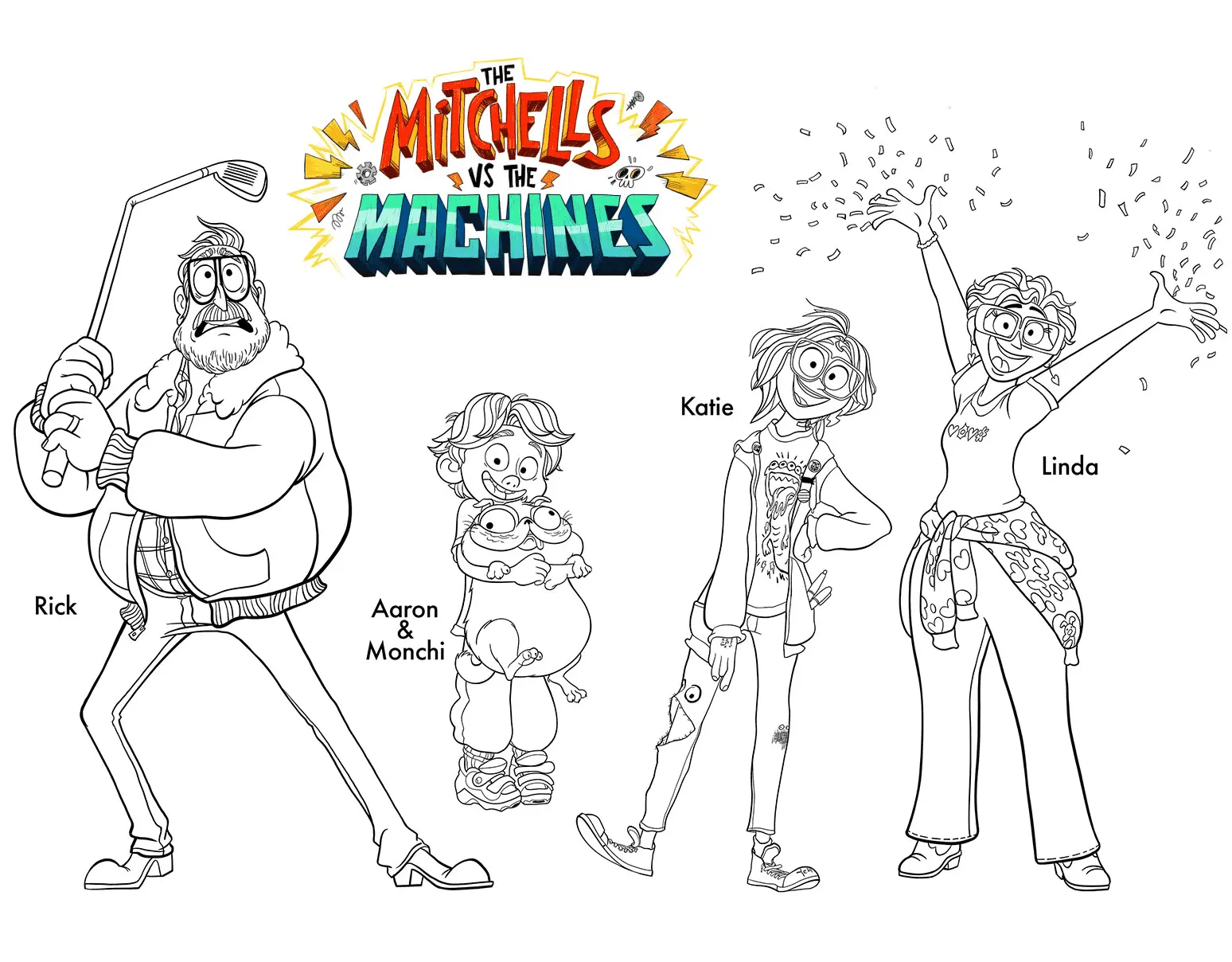 Desenhos de Mitchells vs the Machines Para Colorir 1