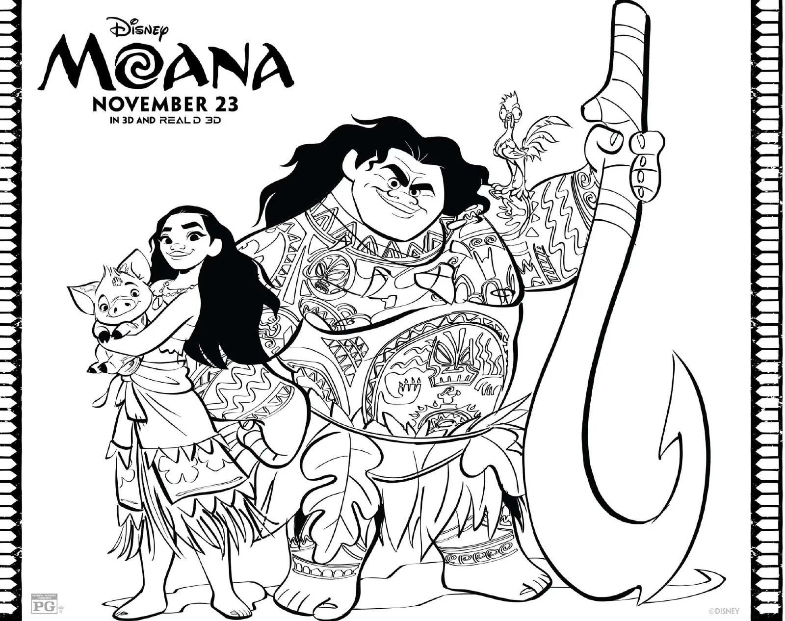 Desenhos de Moana Para Colorir 16