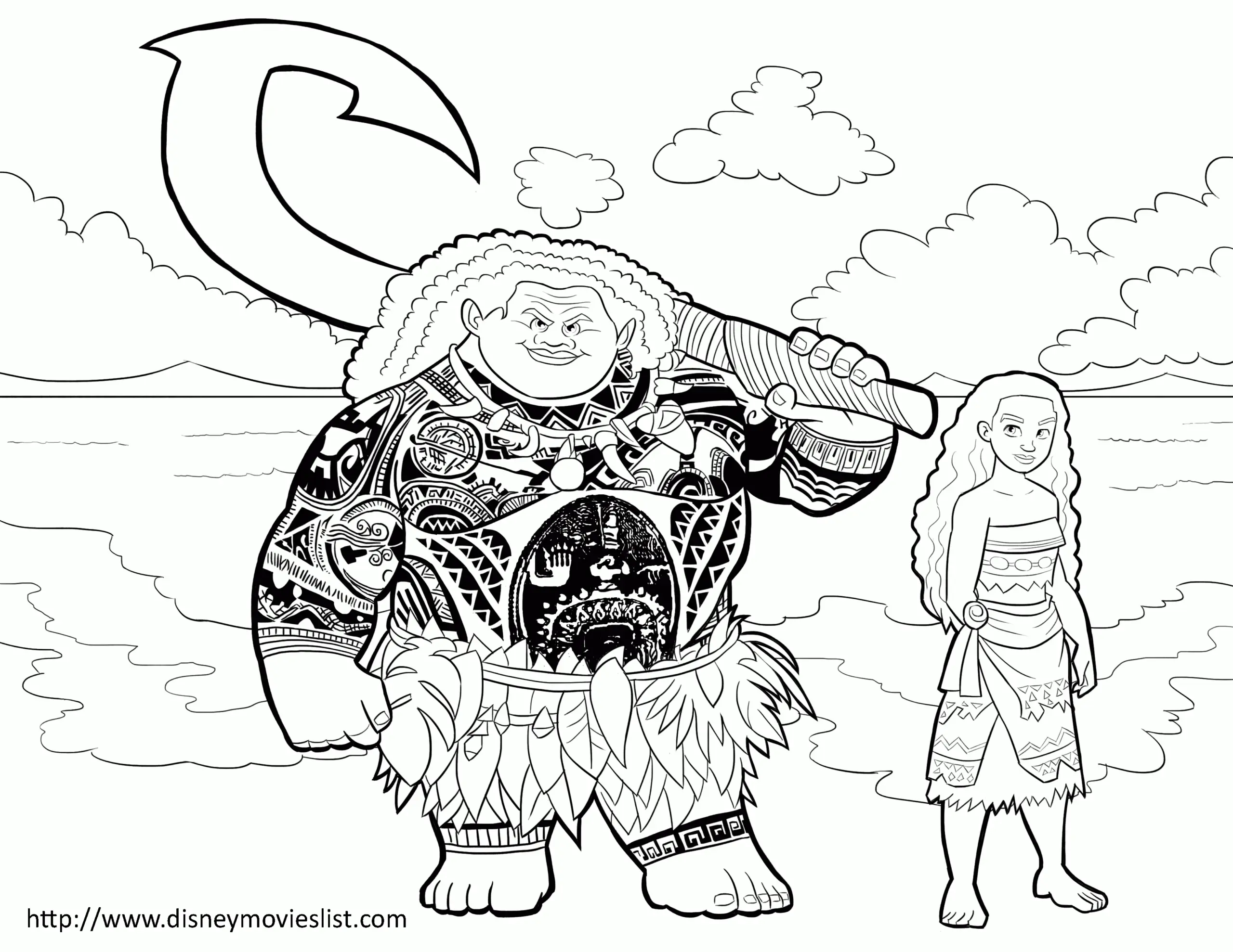 Desenhos de Moana Para Colorir 2