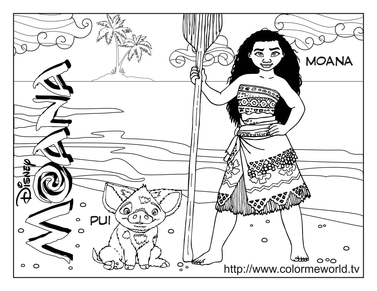 Desenhos de Moana Para Colorir 3