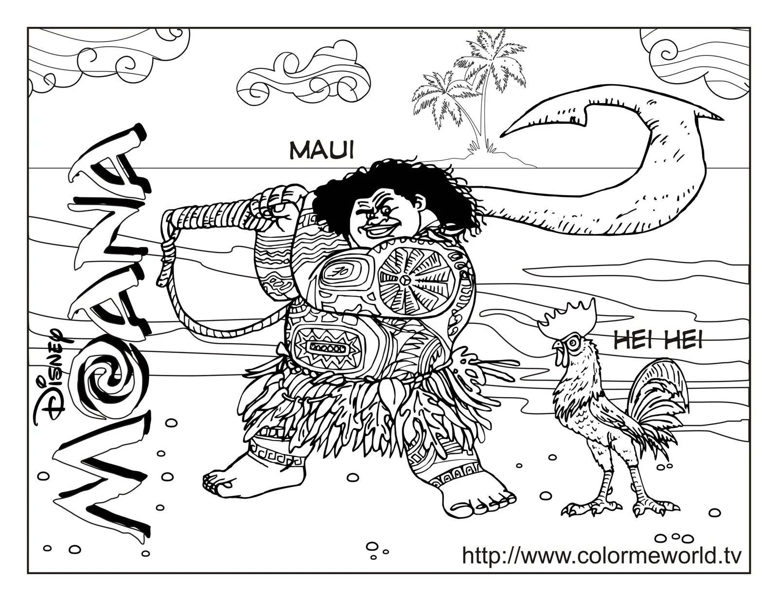 Desenhos de Moana Para Colorir 4