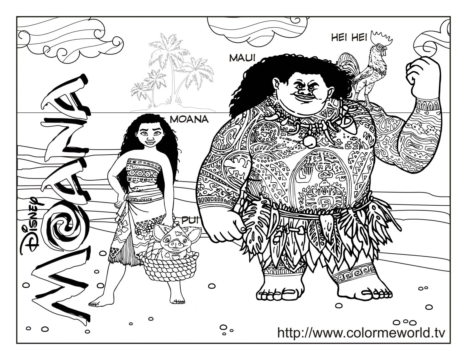 Desenhos de Moana Para Colorir 5