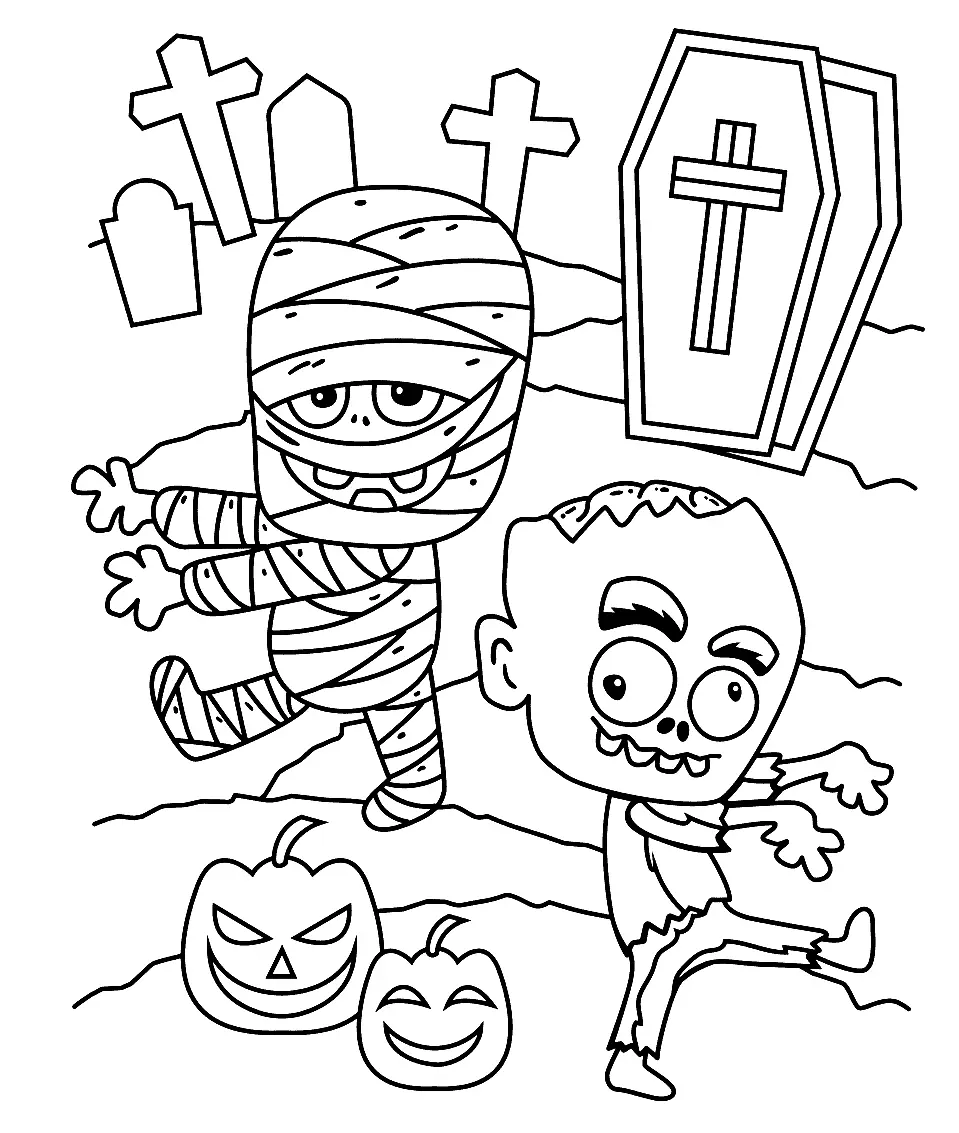 Desenhos de Monstros de Halloween Para Colorir 1