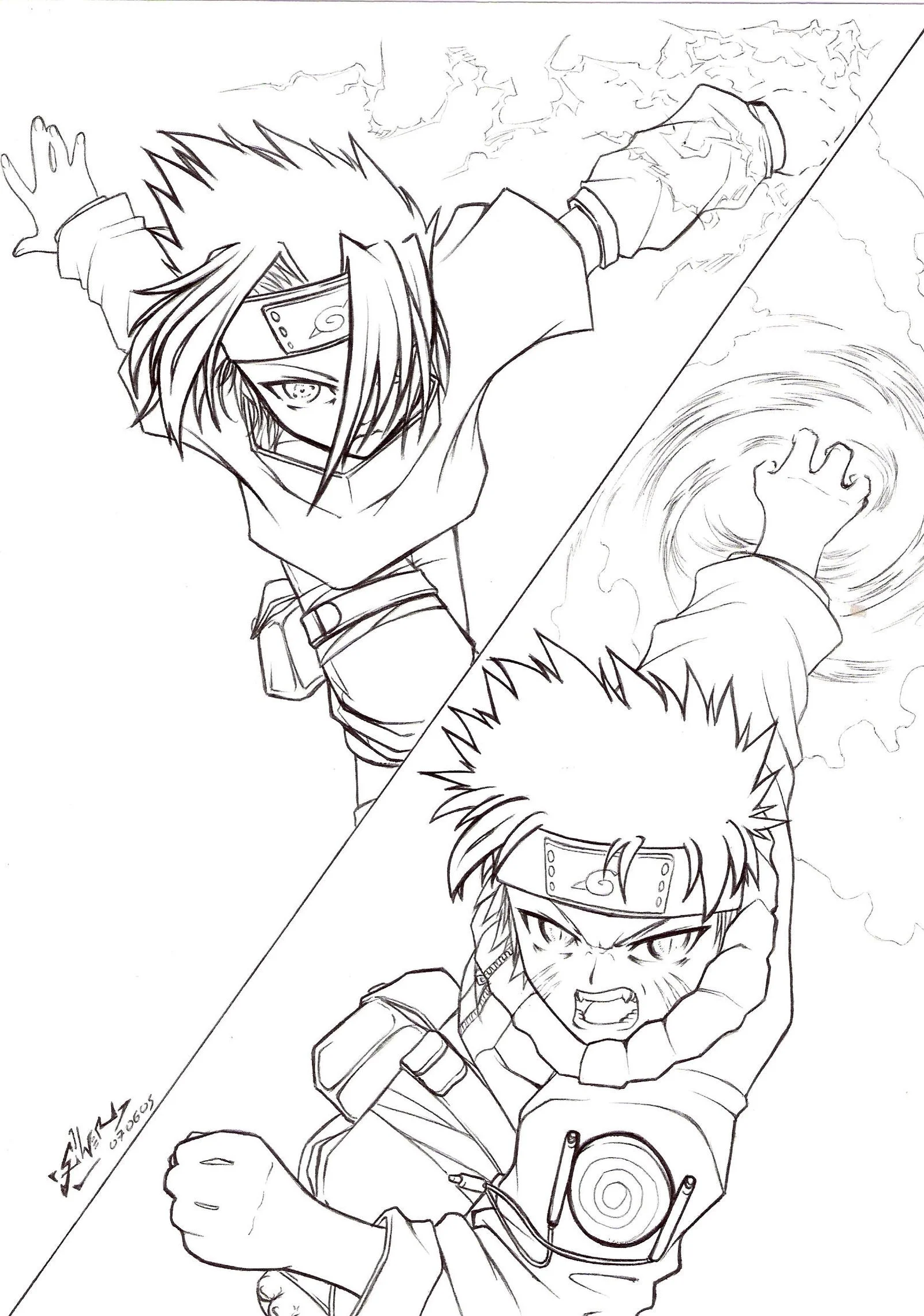 Desenhos de Naruto And Sasuke Para Colorir 11
