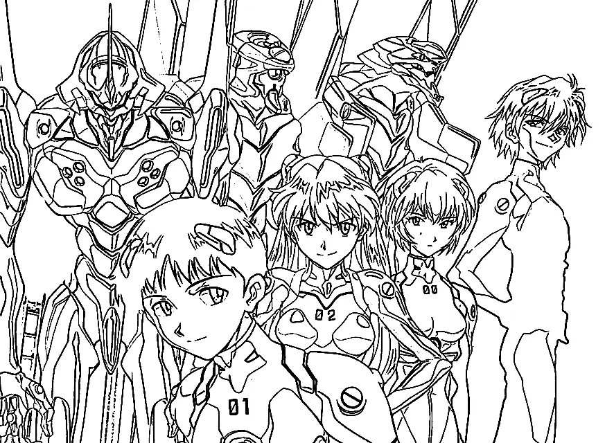 Desenhos de Neon Genesis Evangelion Para Colorir 2