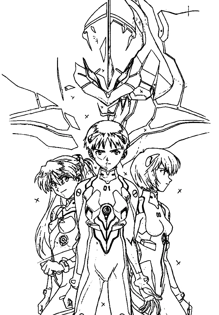 Desenhos de Neon Genesis Evangelion Para Colorir 23