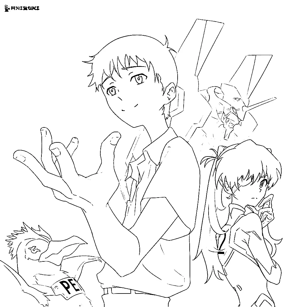 Desenhos de Neon Genesis Evangelion Para Colorir 26