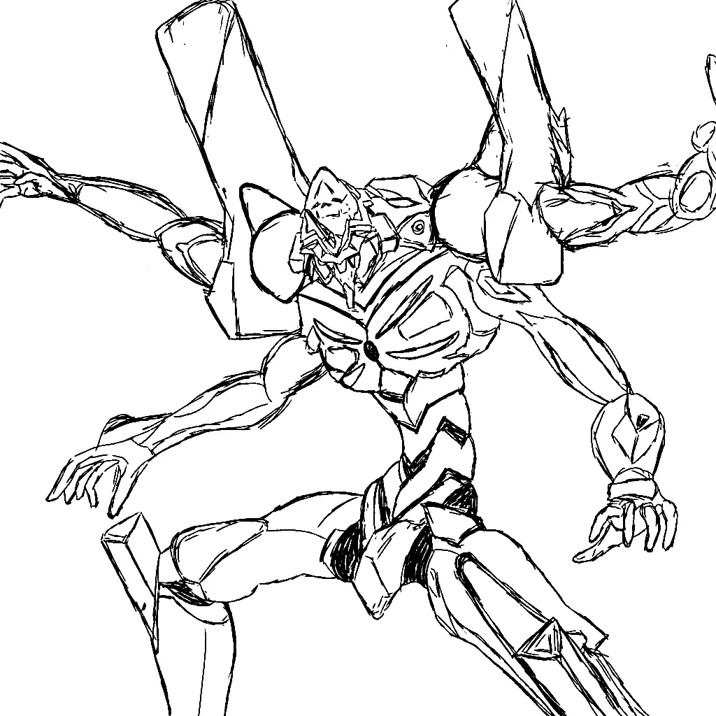 Desenhos de Neon Genesis Evangelion Para Colorir 4