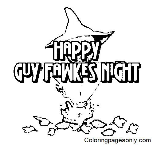 Desenhos de Noite de Guy Fawkes Para Colorir