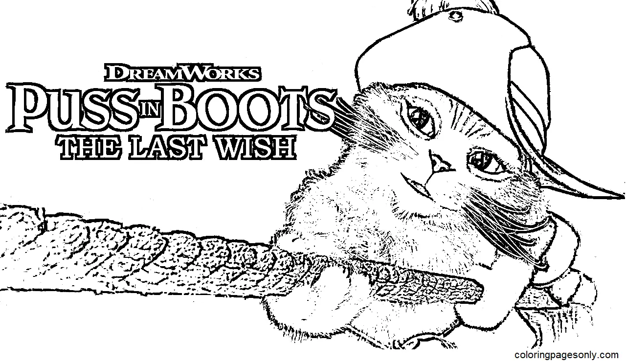 Desenhos de O Gato de Botas Para Colorir 1