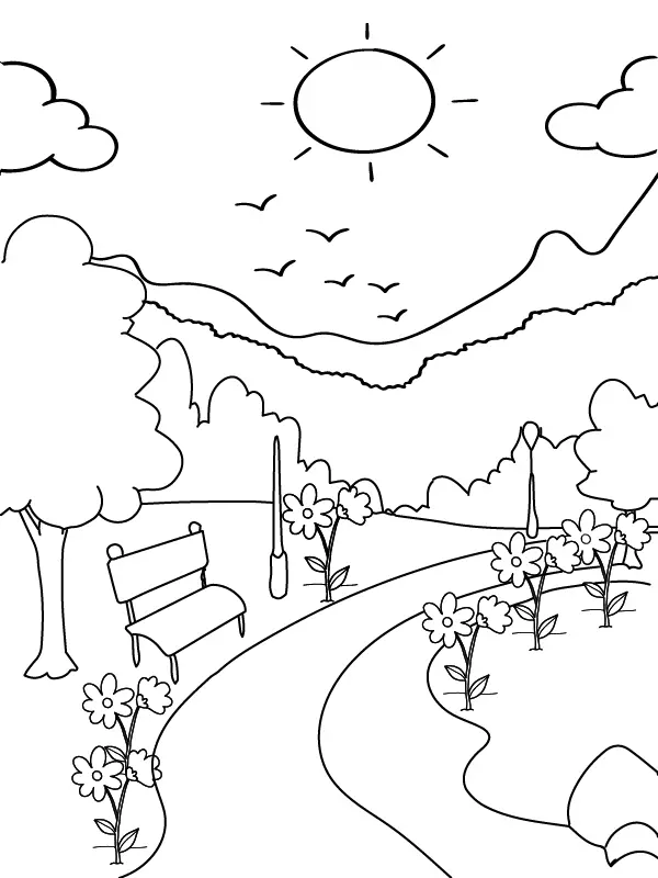 Desenhos de Paisagens naturais Para Colorir 10