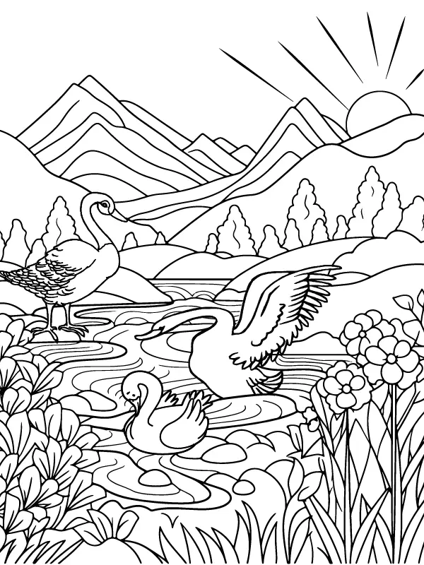 Desenhos de Paisagens naturais Para Colorir 12