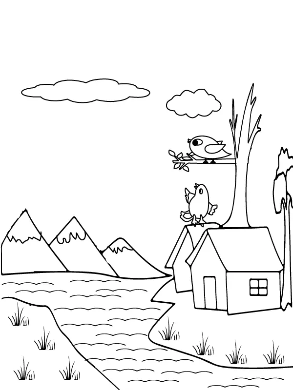 Desenhos de Paisagens naturais Para Colorir 6