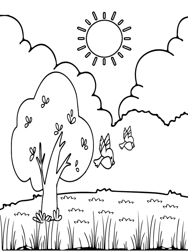 Desenhos de Paisagens naturais Para Colorir 7