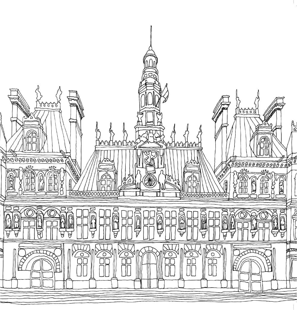 Desenhos de Paris Para Colorir