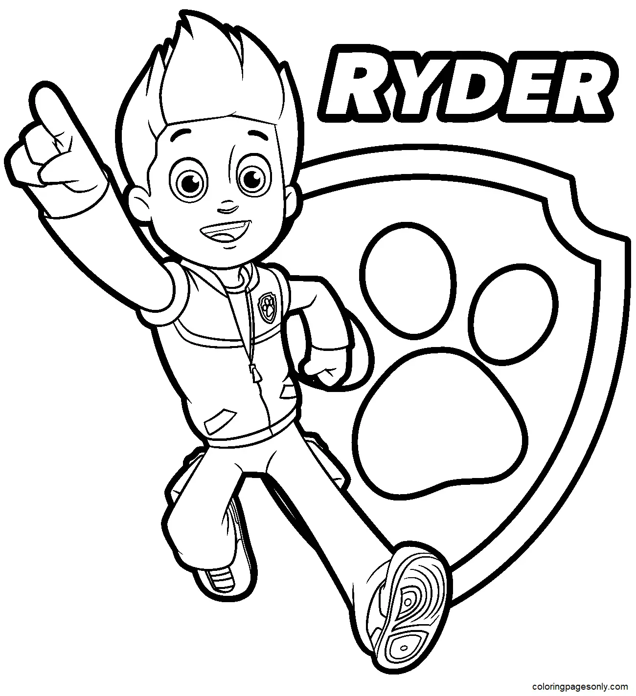 Desenhos de Patrulha Canina Ryder Para Colorir 2