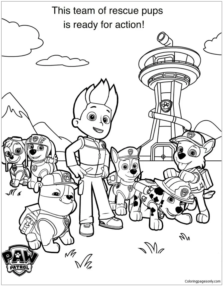 Desenhos de Patrulha Canina Ryder Para Colorir 8