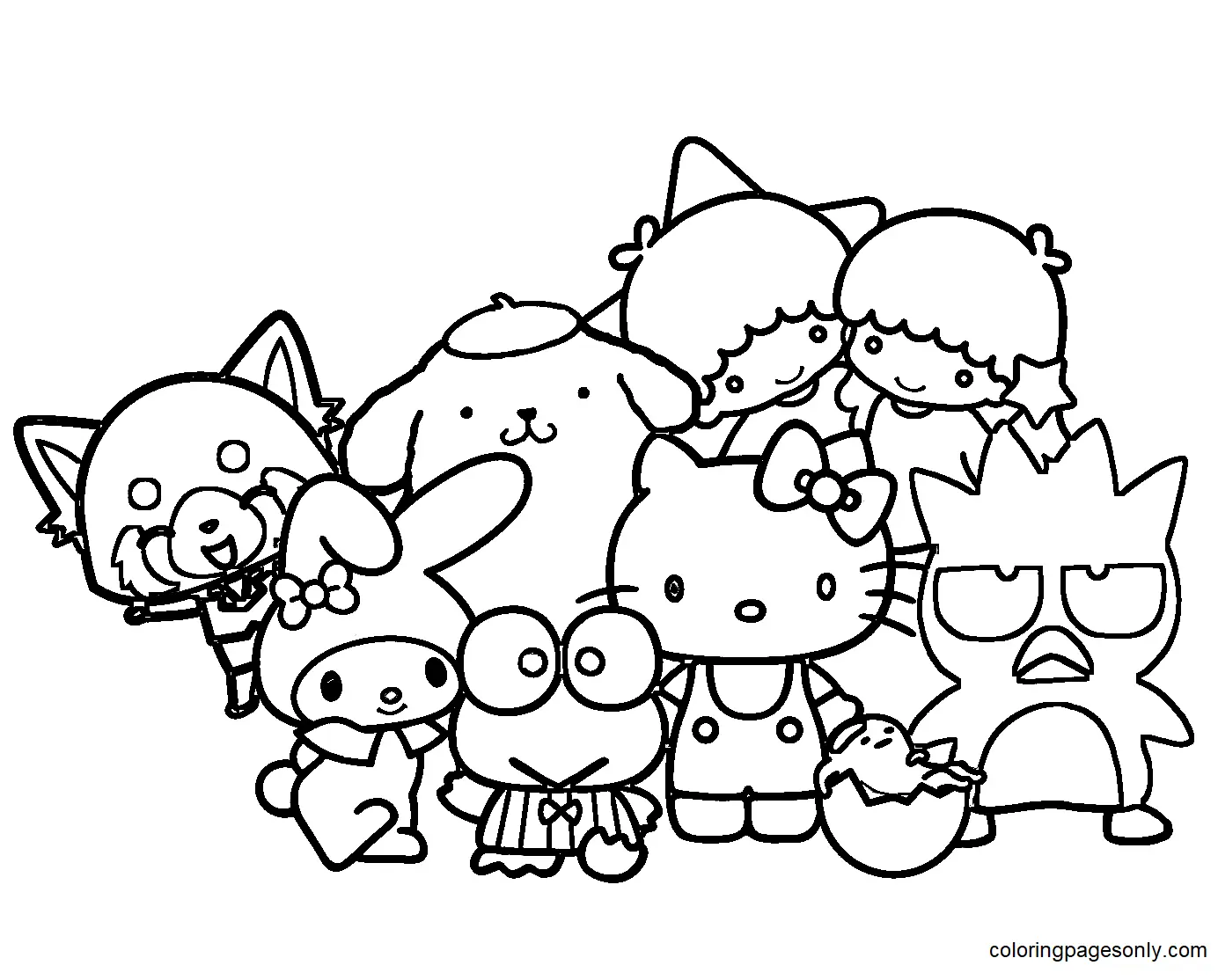 Desenhos de Personagens Sanrio Para Colorir 1