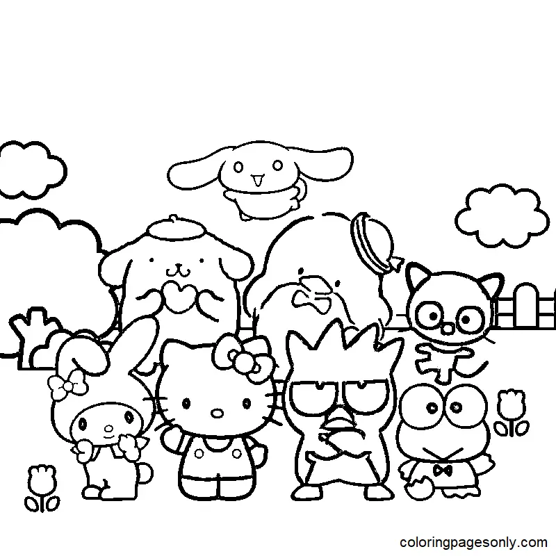 Desenhos de Personagens Sanrio Para Colorir 11