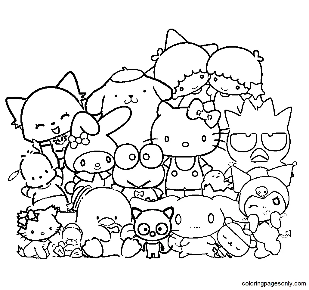 Desenhos de Personagens Sanrio Para Colorir 14