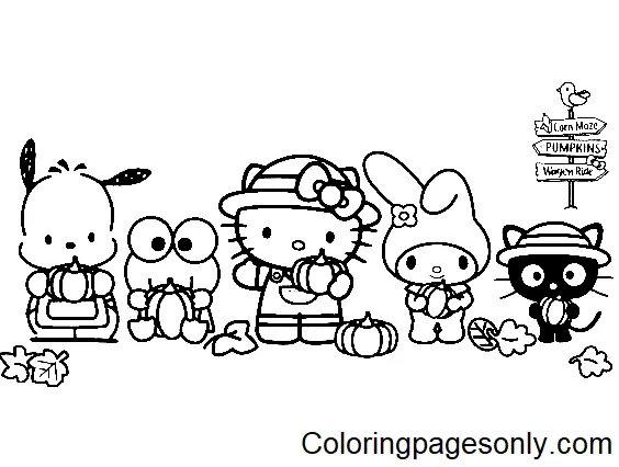 Desenhos de Personagens Sanrio Para Colorir 20