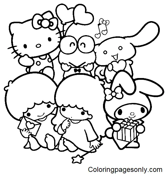 Desenhos de Personagens Sanrio Para Colorir 21