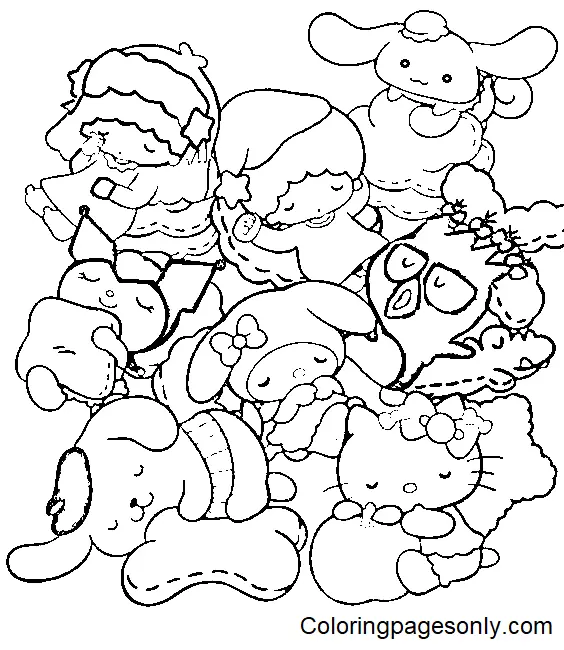 Desenhos de Personagens Sanrio Para Colorir 31