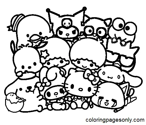 Desenhos de Personagens Sanrio Para Colorir 4