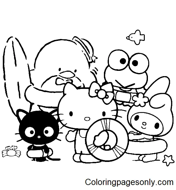 Desenhos de Personagens Sanrio Para Colorir 40