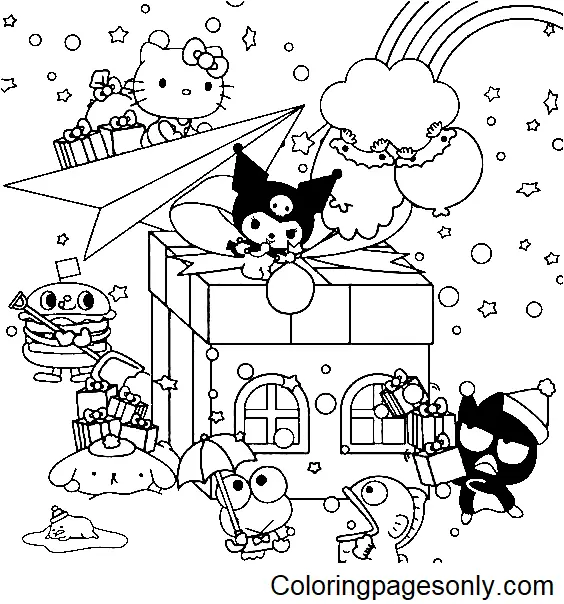 Desenhos de Personagens Sanrio Para Colorir 42