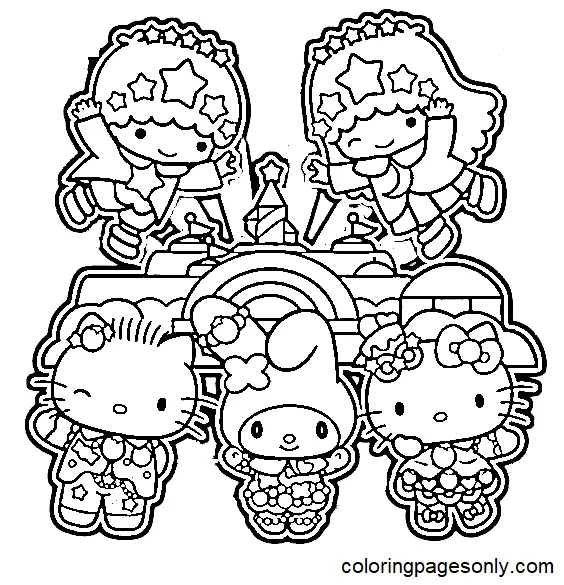 Desenhos de Personagens Sanrio Para Colorir 45