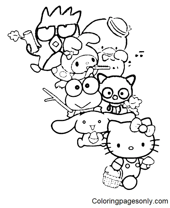 Desenhos de Personagens Sanrio Para Colorir 48