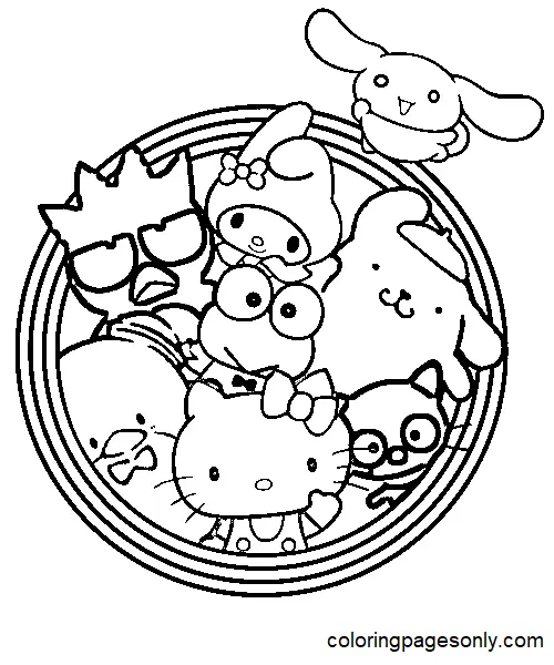 Desenhos de Personagens Sanrio Para Colorir 8