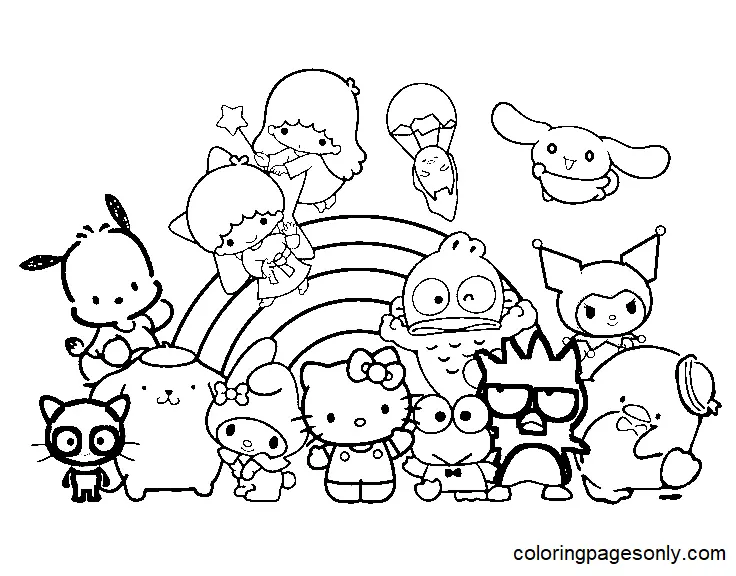 Desenhos de Personagens Sanrio Para Colorir 9