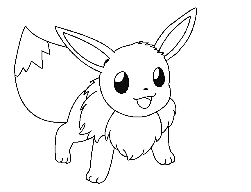 Desenhos de Pokemon Eevee Para Colorir 1