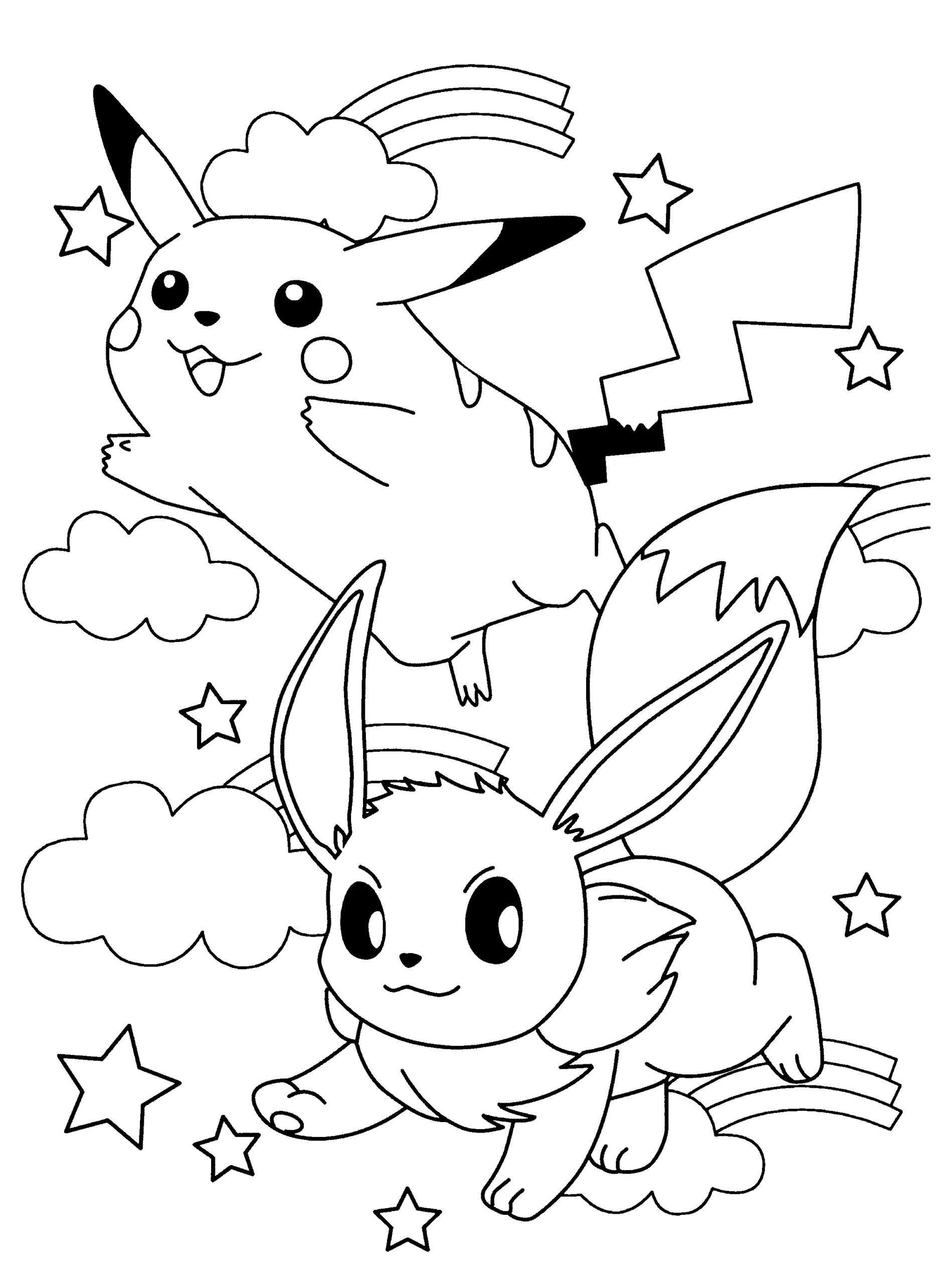 Desenhos de Pokemon Eevee Para Colorir 14