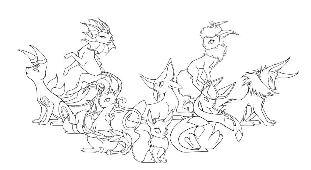 Desenhos de Pokemon Eevee Para Colorir 17