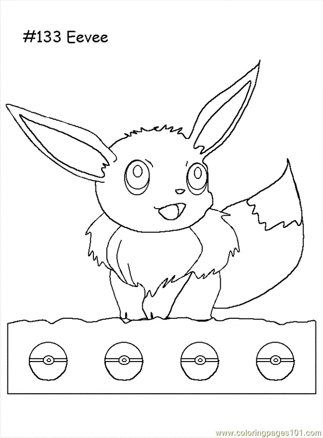 Desenhos de Pokemon Eevee Para Colorir 20