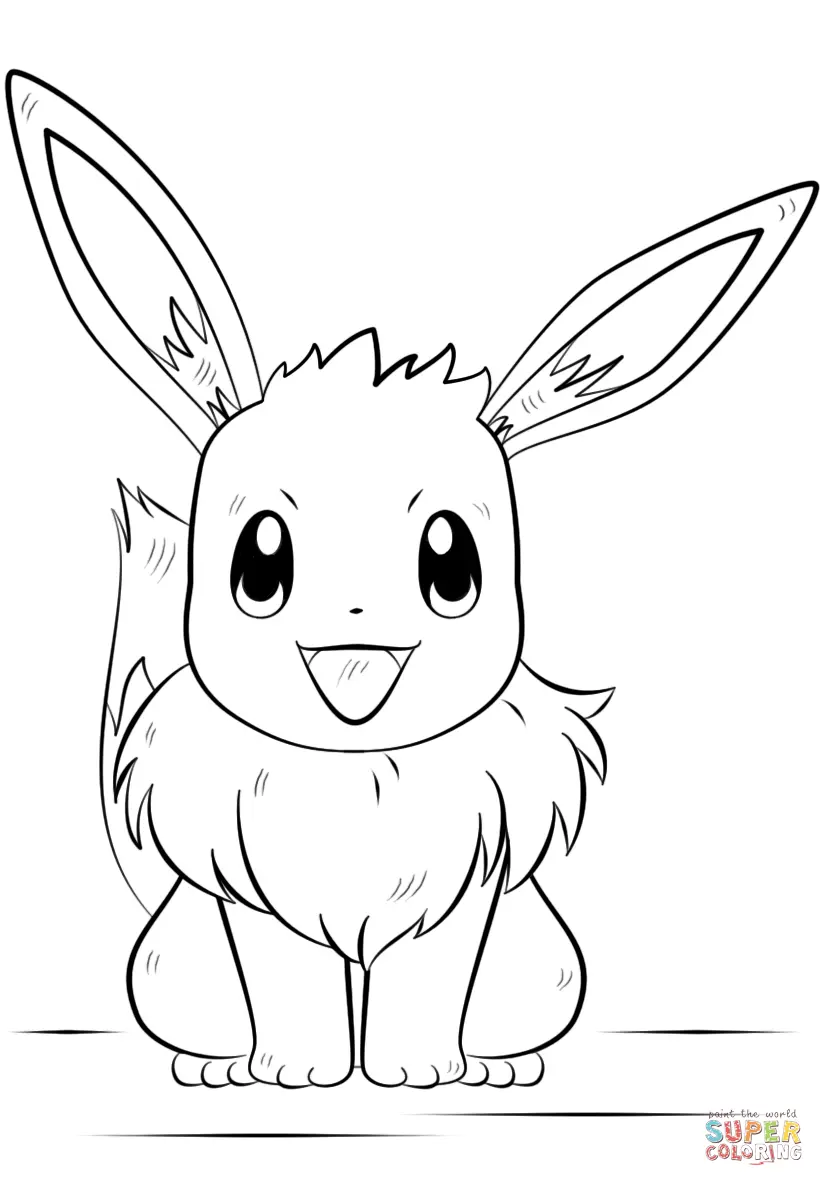 Desenhos de Pokemon Eevee Para Colorir 30